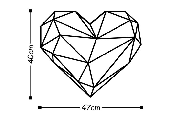 Wallity Corazón Escultura de Pared Negra Wallity Corazón Escultura de Pared Negra